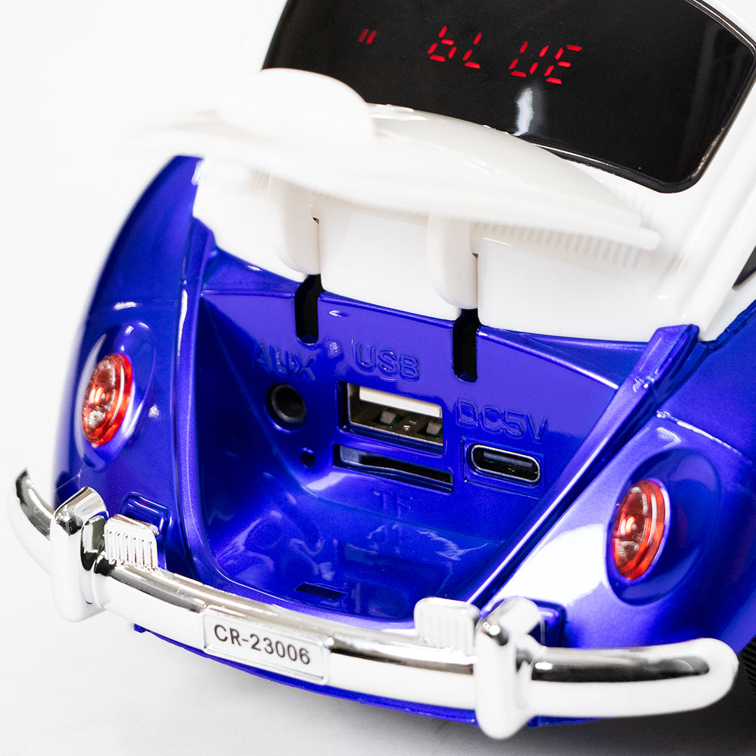 Bocina Portátil Retro 3” Vocho azul - 5000W P.M.P.O.