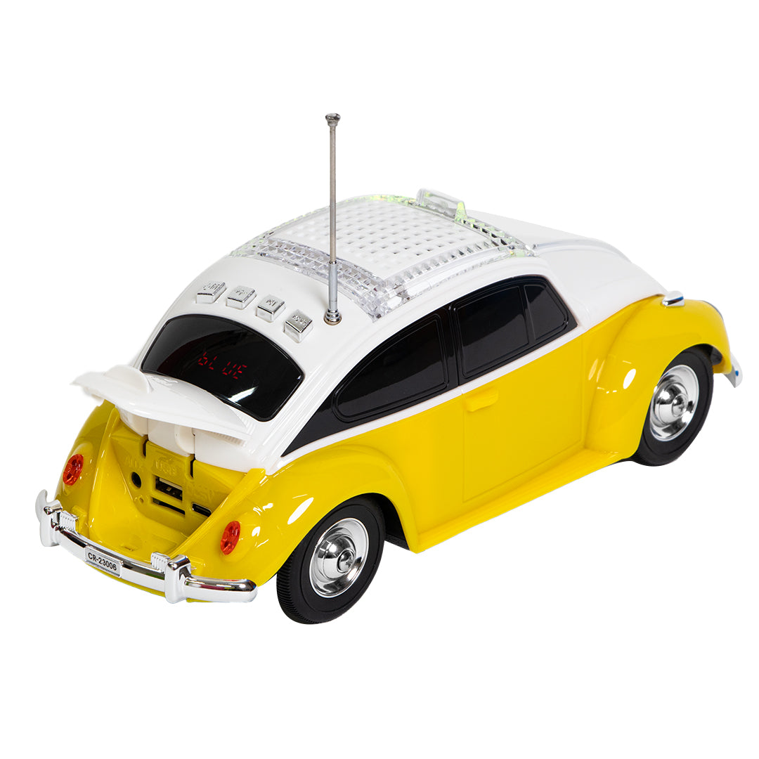Bocina Portátil Retro 3” Vocho amarillo - 5000W P.M.P.O.