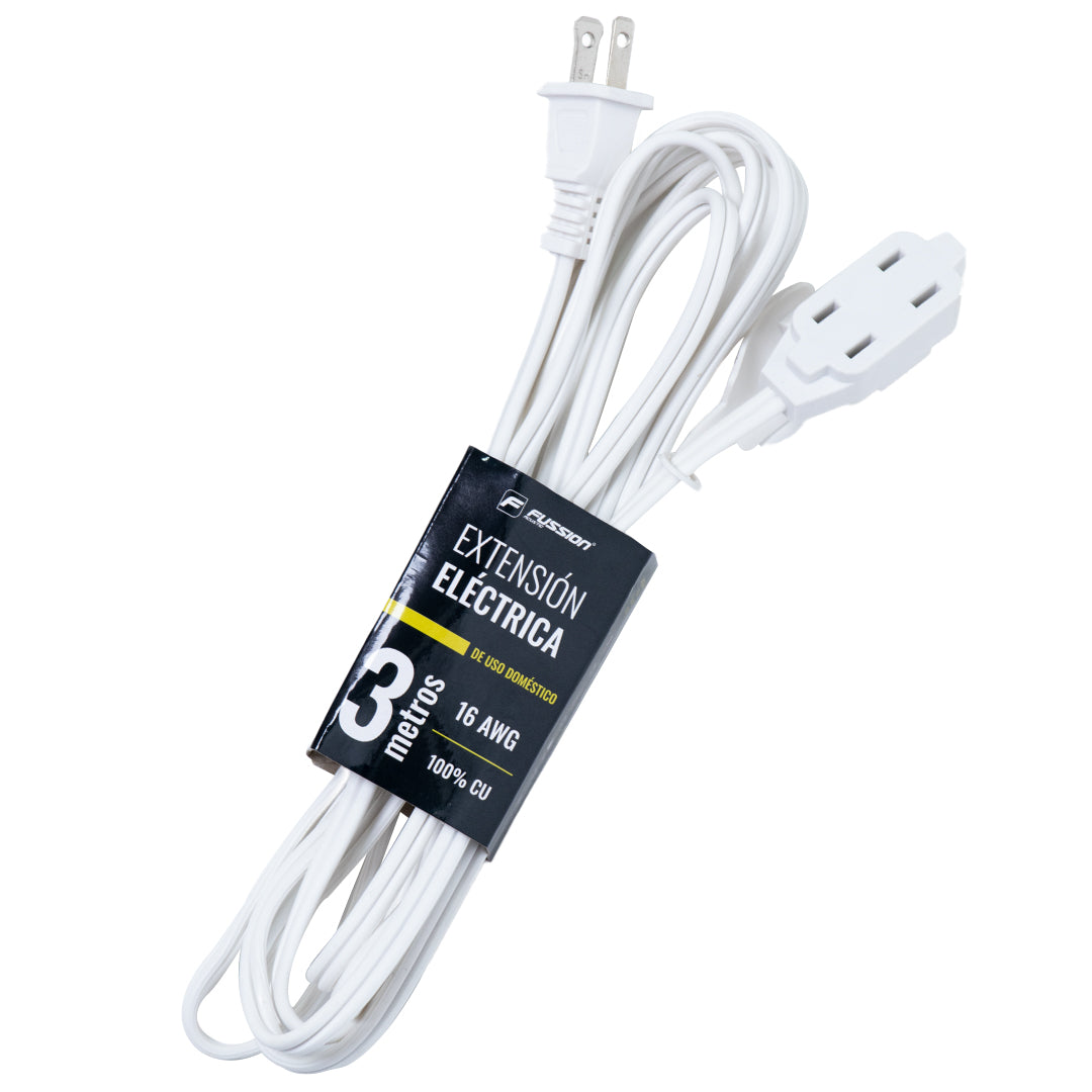 Extensión Eléctrica PEX-8000WH – 3 Contactos, 3 Metros