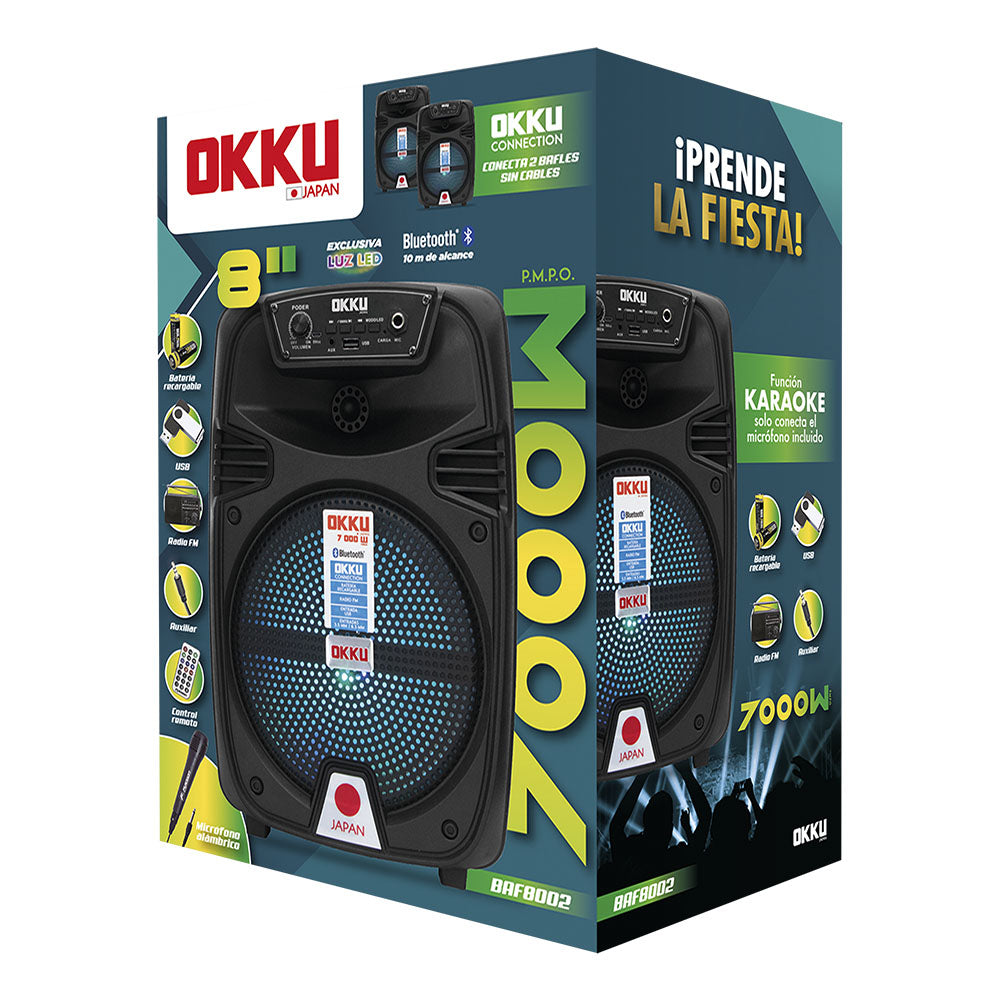 BAF8002 Bafle Amplificado 8" 9 000W P.M.P.O