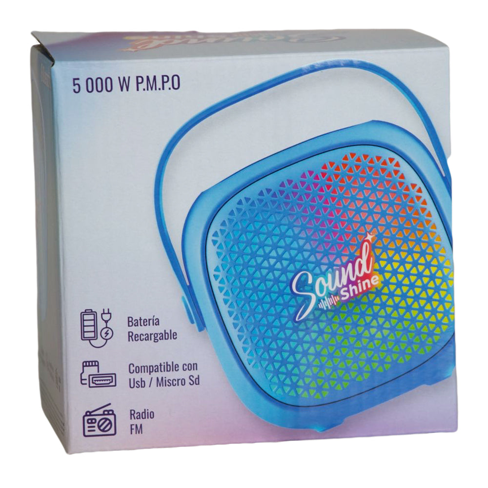 ISP-3061 Bocina Portátil Sound Shine 3" 5,000W P.M.P.O. con Bluetooth y Luces LED