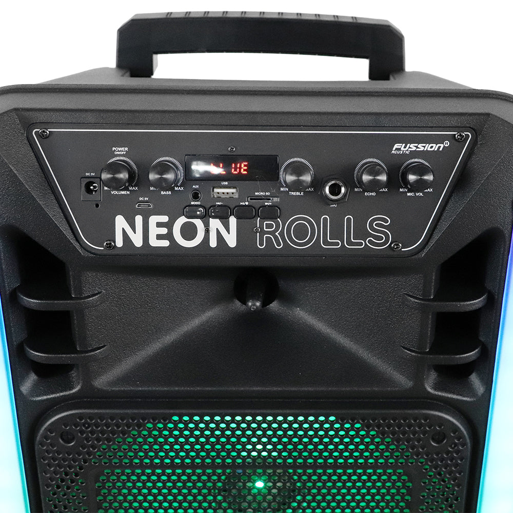 Bafle amplificado de 12" y 25 000W P.M.P.O de potencia PBS-12018 NEÓN ROLLS